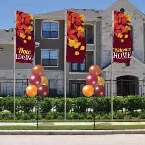 Fall Triple Flag and Balloon Curb Appeal Kit 