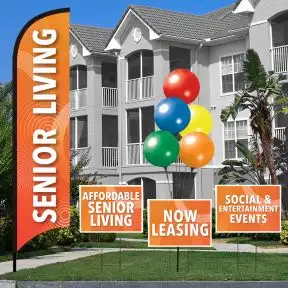 Senior Living Wave Flag Curb Appeal Kit