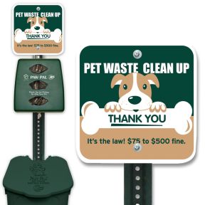 Plastic Pet Waste Stations with Lock and Trash Can