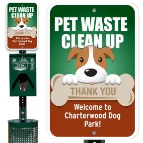 Custom Metal Deluxe Pet Waste Station