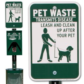 Metal Deluxe Pet Waste Stations - Signs with Fines