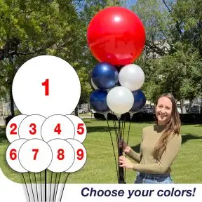 Pick Your Colors - Combo Cluster with 17" and 8" Vinyl Balloons