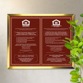 Fair Housing Sign - Terracotta 2-in-1 Bilingual Framed Poster 