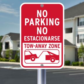 12x18 - No Parking Signs - Bilingual Tow Away Zone 