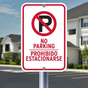 12x18 - No Parking Signs - Bilingual Symbol Parking 