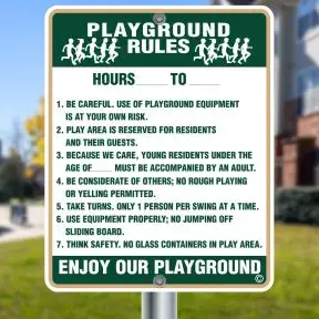 Playground Rules Sign - "Enjoy Our Playground"