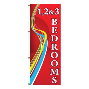 Vertical Flags - Red Swirl
