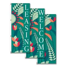 Vertical Flags - Artistic Flowers