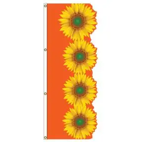 3D Vertical Flags - Striking Sunflower