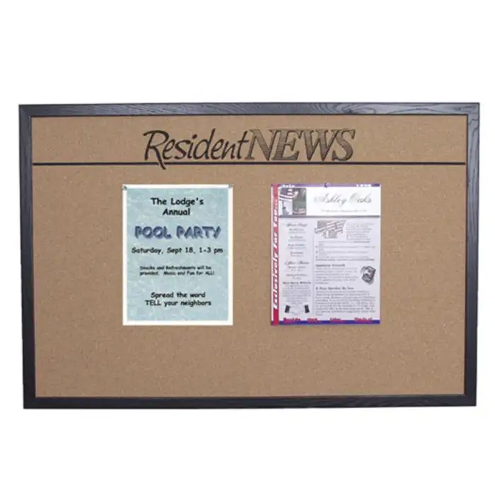 Resident News 36" x 24" Bulletin Board - Perfect for Community Bulletins and Announcements!