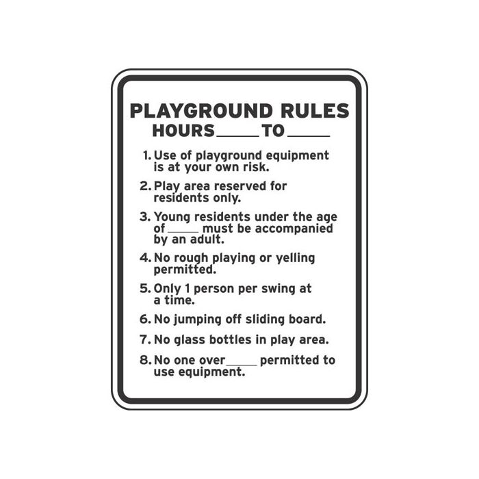 Playground Rules Sign - "Age Requirements" Playground Rules Sign - "Age Requirements"