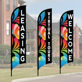 Single & 2-Sided Neon Splash Wave Flags Kits at GABP Property