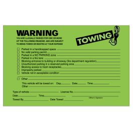 Tow Warning Parking Violation Stickers - Great American Property