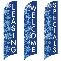 Holiday Wave Flags - Snowflake Burst