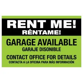 Garage Door Magnet – Rent Me – Neon Green - English & Spanish