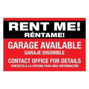 Garage Door Magnet – Rent Me – Red - English & Spanish