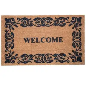 Coco Door Mat - Welcome with Scroll Frame