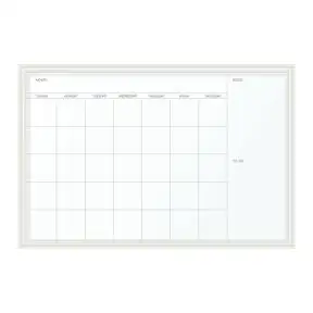 White Frame Dry Erase Calendar Board