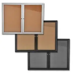 Double Door Enclosed Message Board - 48" x 36"
