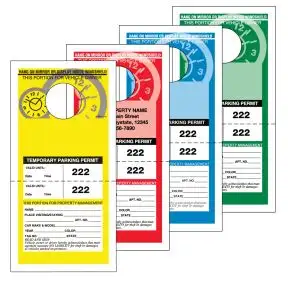 Temporary Parking Permits - Detachable Bottom