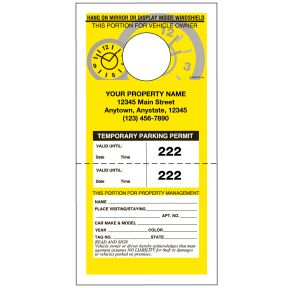 Custom Temporary Parking Permits - Detachable Bottom