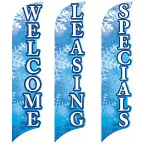 3D Wave Flags - Abstract Snowflake