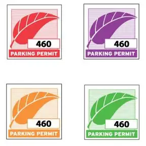 Parking Permit Inside Adhesive Square with Leaf - 100 per pack