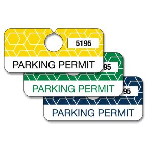 Horizontal Designer Parking Hang Tags - Geo