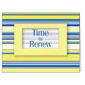 Time to Renew Card - Yellow Stripe