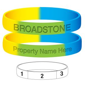 Custom Silicone Pool Pass Wristband - 3-Color Segment