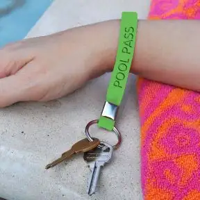 Silicone Wristband Pool Pass with Keyring - 50 per pack