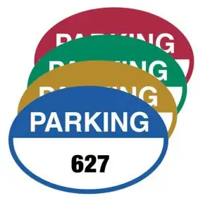 Static Cling Parking Permits - Oval Shape