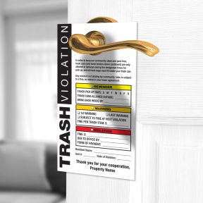 Valet Trash Violation Notice Door Hanger