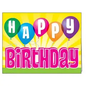 Happy Birthday Card - Birthday Balloons