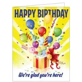 Happy Birthday Card - Balloon Surprise