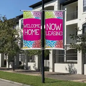 Pole Banners - Colorful Blooms Pink 