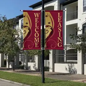 Pole Banners - Burgundy Elegant Swirl