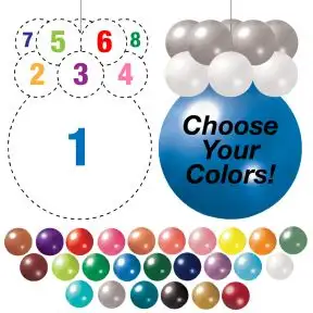 2 Layer Hanging Balloon Column Kit - Custom Colors