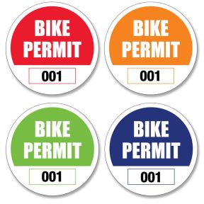 Bike Permit Stickers - Outside Adhesive - Circle
