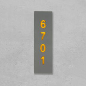 Custom Apartment Number Signs - 6x2 Acrylic 2 Color Plate