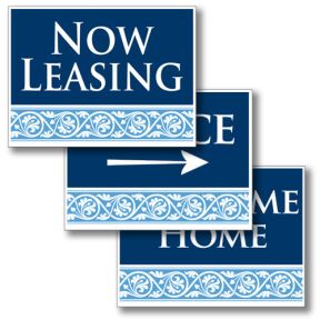 Bandit Signs - Blue and White Scroll