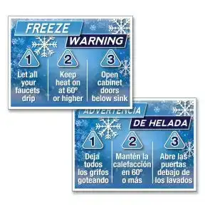Bandit Sign - "Freeze Warning" English/Spanish