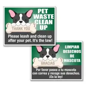 Bandit Sign - "Pet Waste Cleanup" English/Spanish 