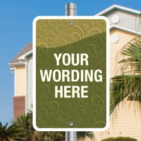 Custom Full Color Signs - Rectangle Green Swirls 