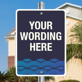 Custom Full Color Signs - Rectangle Blue Waves