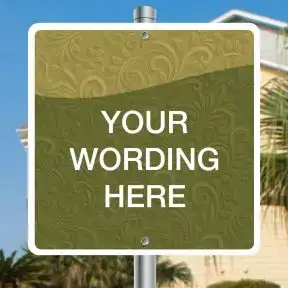 Custom Full Color Signs - Square Green Swirls 
