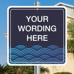 Custom Full Color Signs - Square Blue Waves
