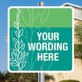 Custom Full Color Signs - Square Green Vines