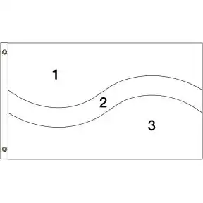 Horizontal Custom Flag - 3 Panel Swirl