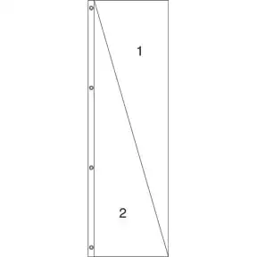 Vertical Custom Color Flag - 2 Color Diagonal
